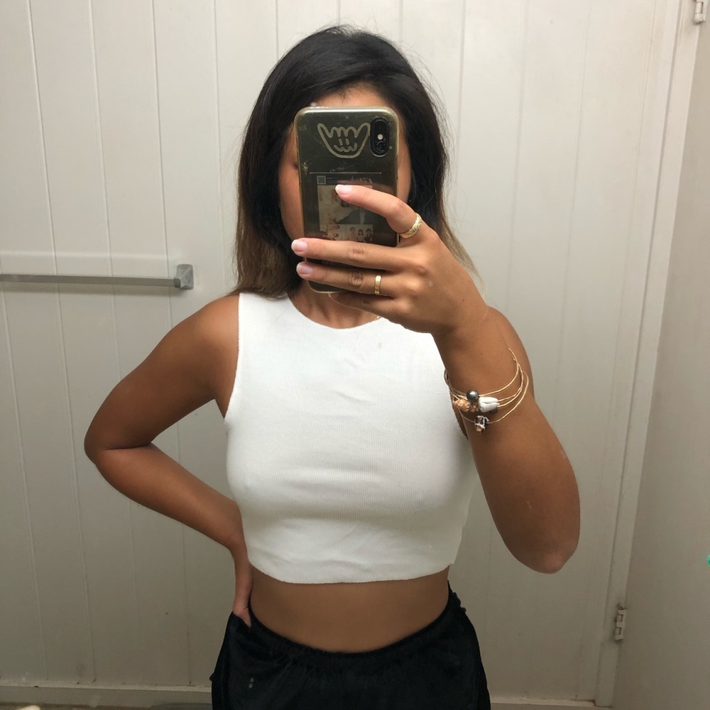 Zara white cropped top